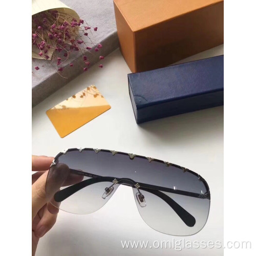 Fashion Goggle Rimless Sunglasses for Ladies